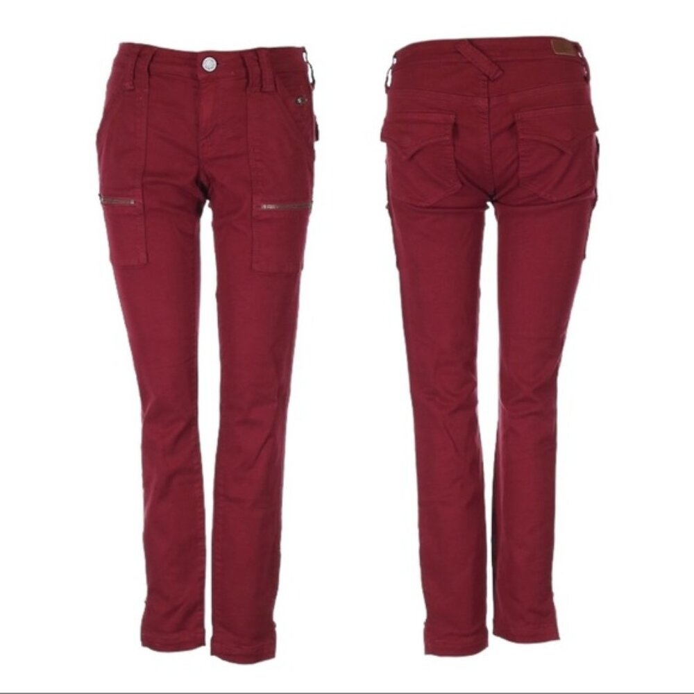 Joie Park Topanga Red Skinny Utility Cargo Ankle Pants Size 24